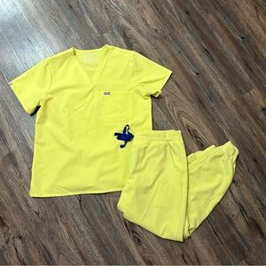 Bright Yellow Fig Scrubs